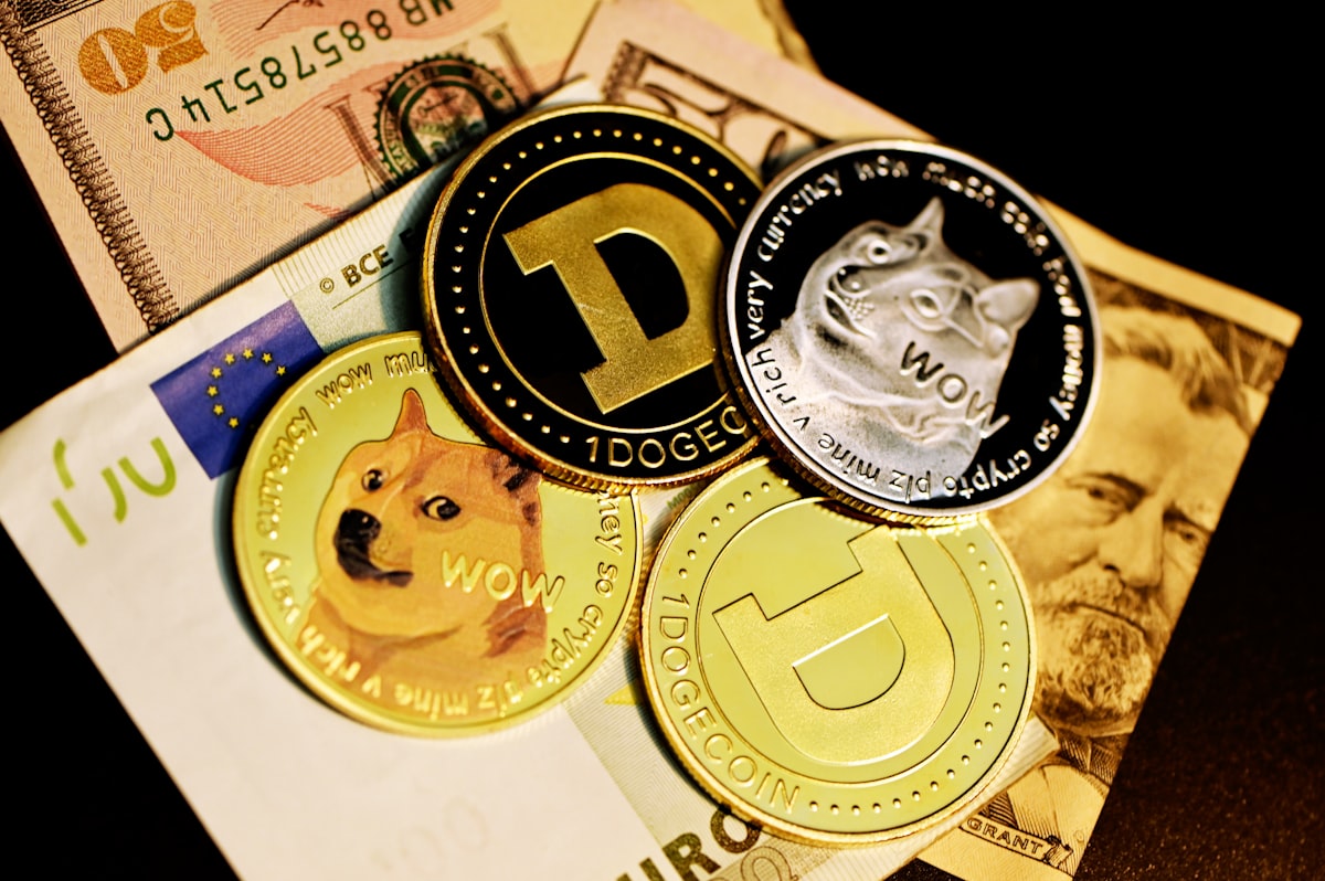 gold and black round coin