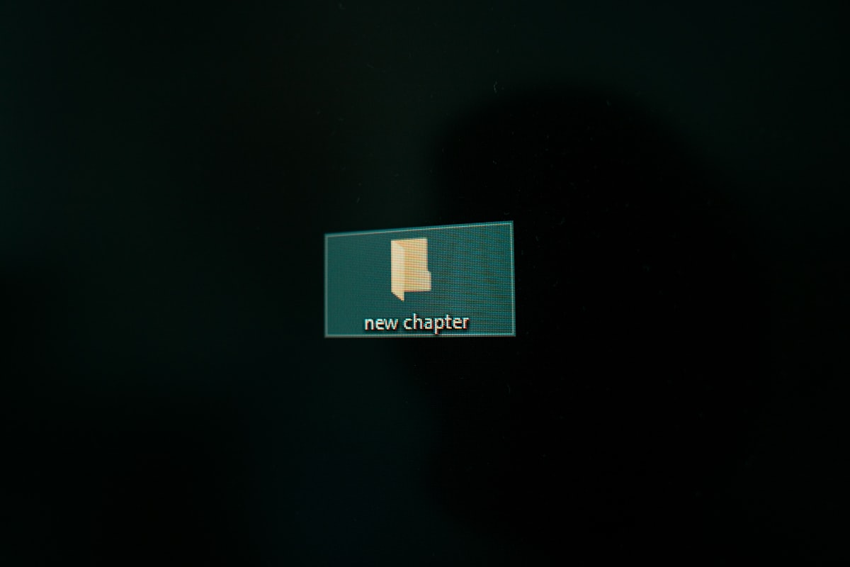 a computer screen with a blue square