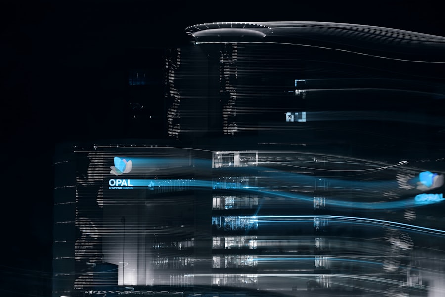 Abstract blue and gray futuristic digital interface