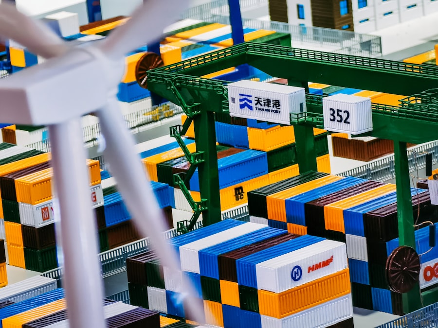 green blue and red plastic building blocks