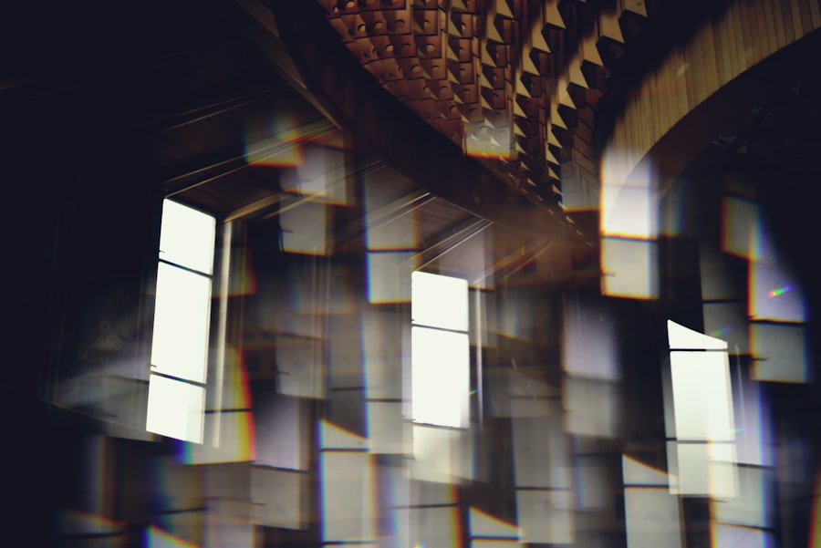 Abstract geometric pattern with light reflections