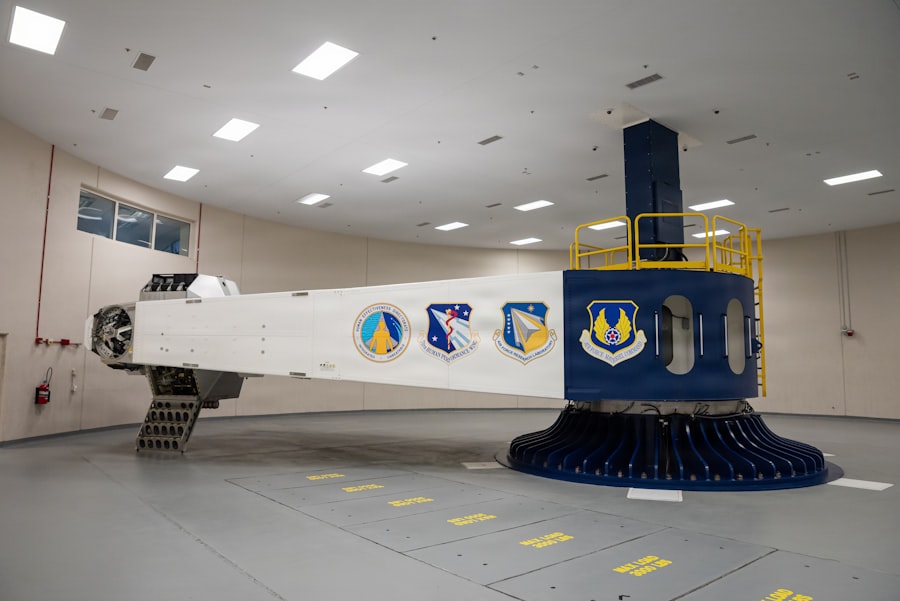 Large white centrifuge with blue base and logos