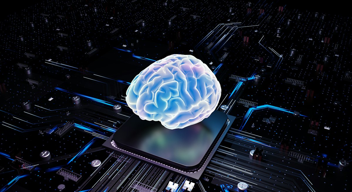A brain over cpu represents artificial intelligence