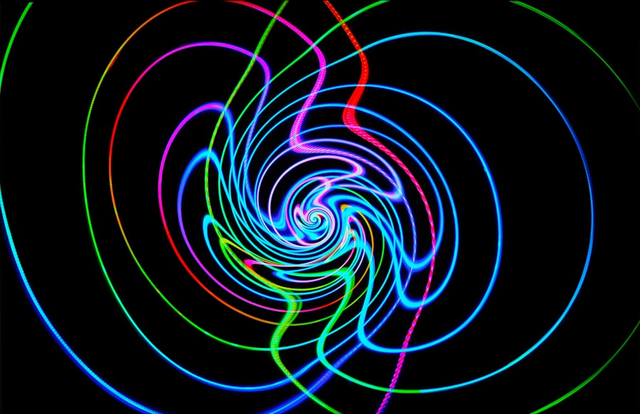 blue and white swirl line
