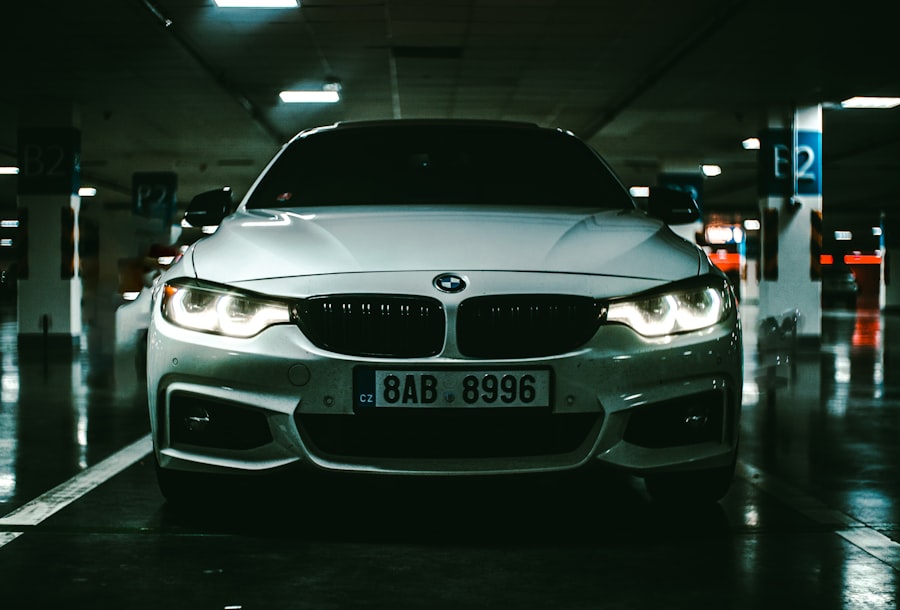 silver bmw car in a parking lot