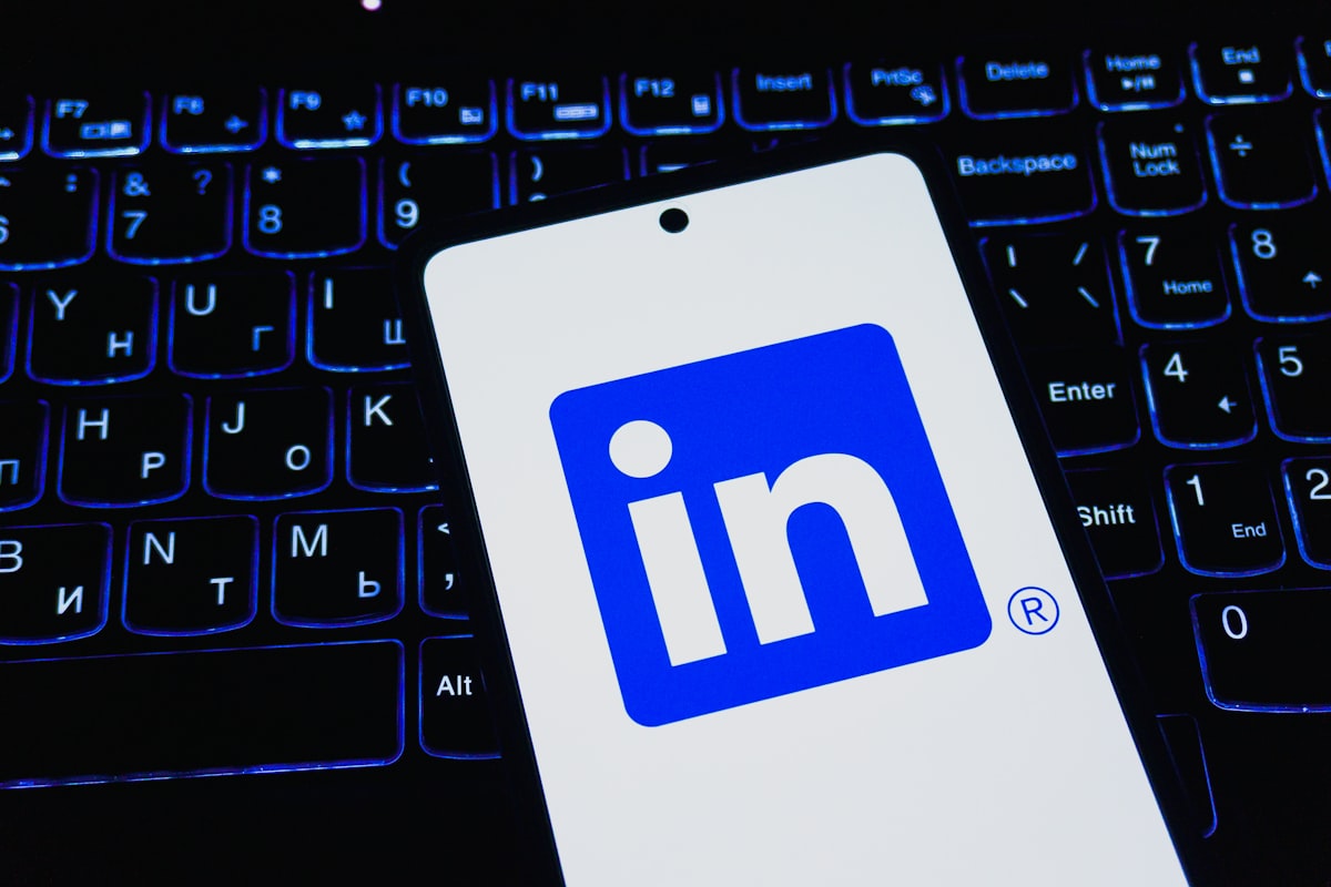 Linkedin logo on a smartphone screen