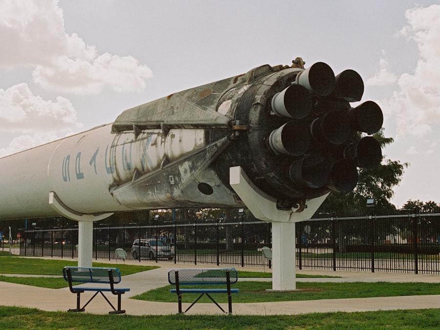 Rocket engine with multiple nozzles on display
