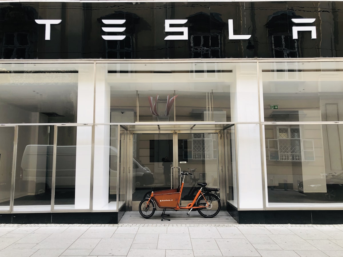 Tesla shopfront during day