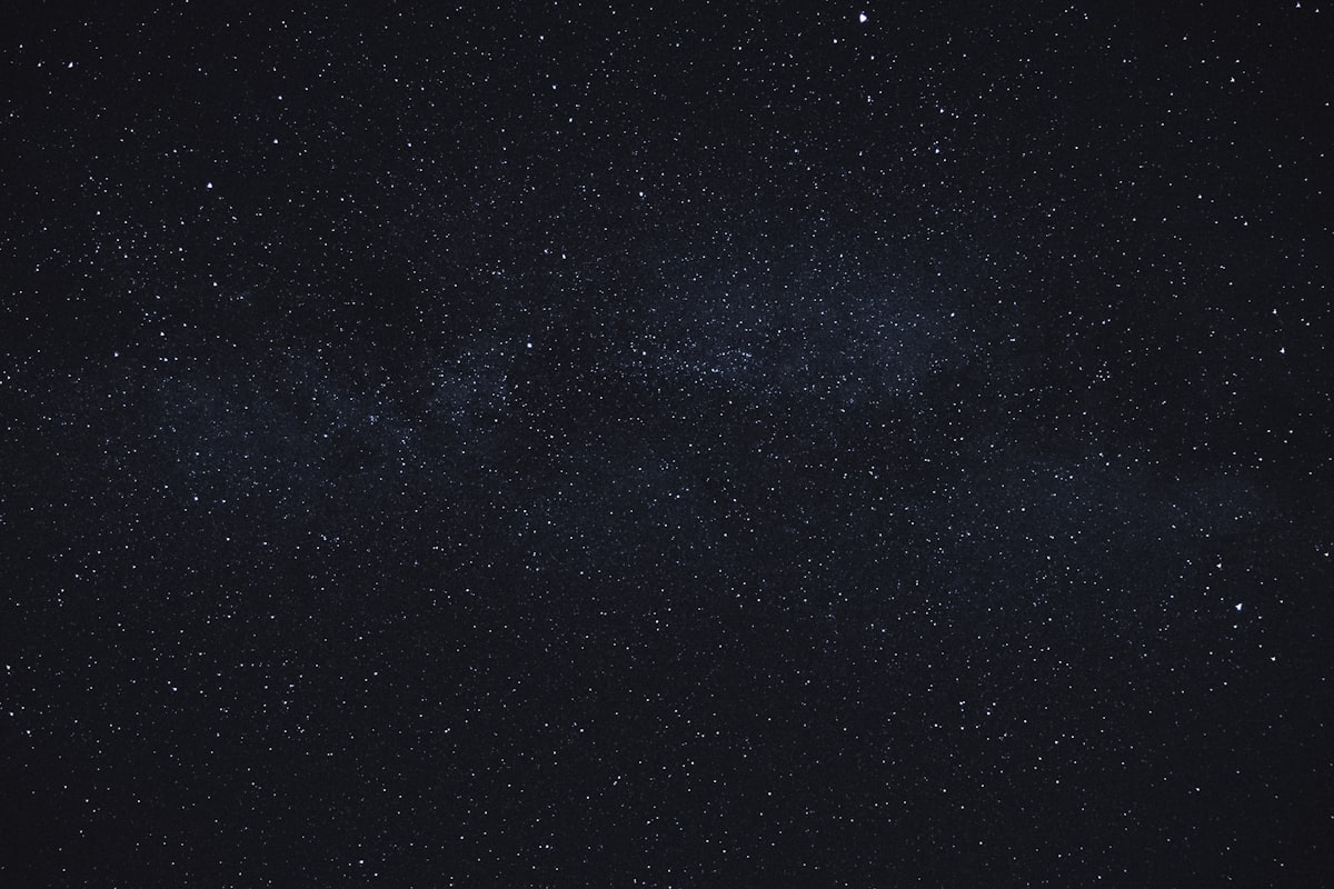 the night sky is filled with stars