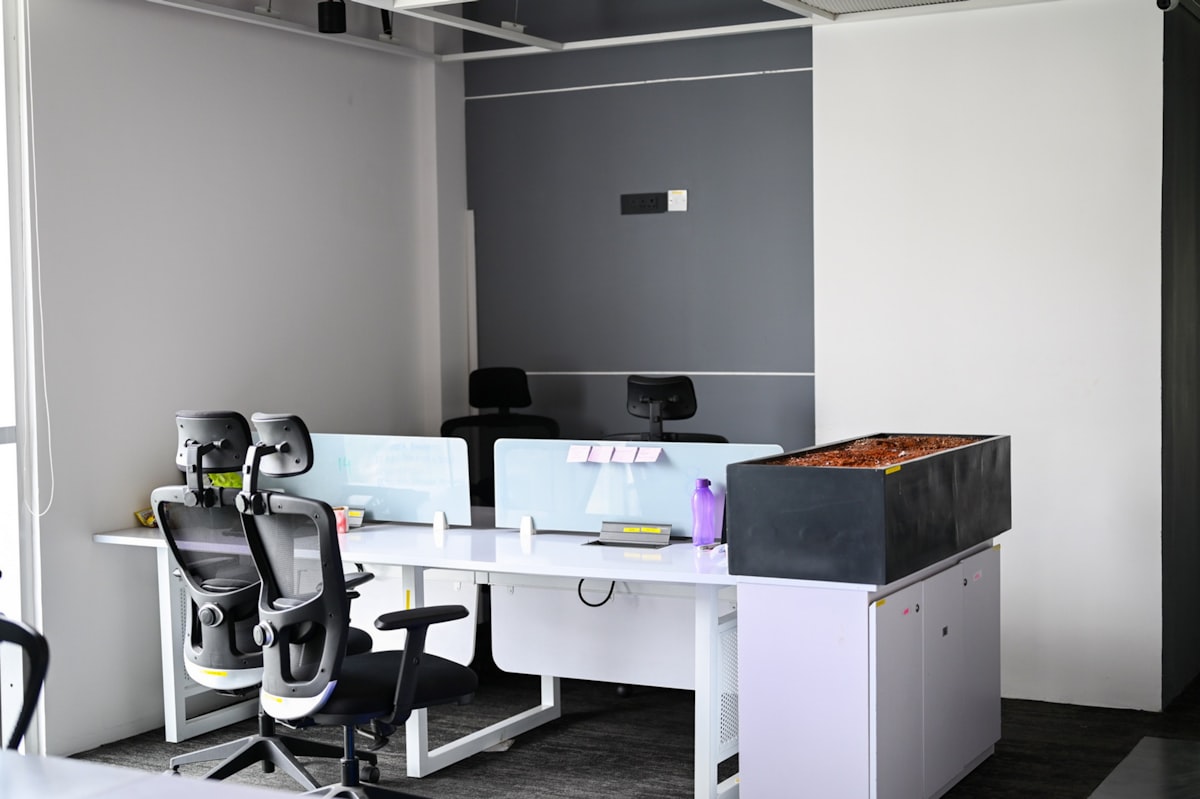 Modern office with desks and chairs